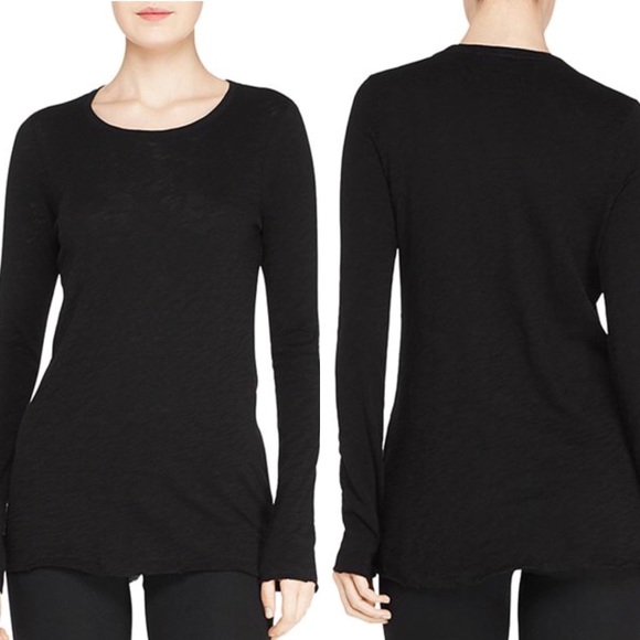 ATM Anthony Thomas Melillo Tops - ATM black destroyed hem long sleeve tee